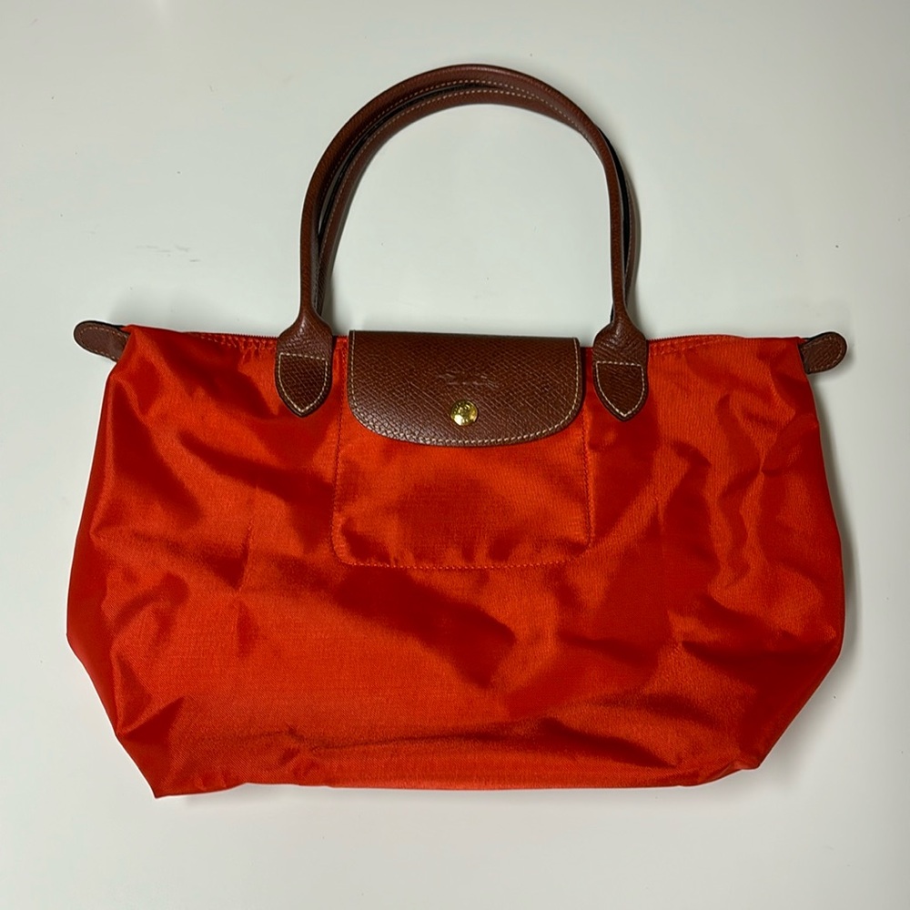 Longchamp Le Pliage tote in orange